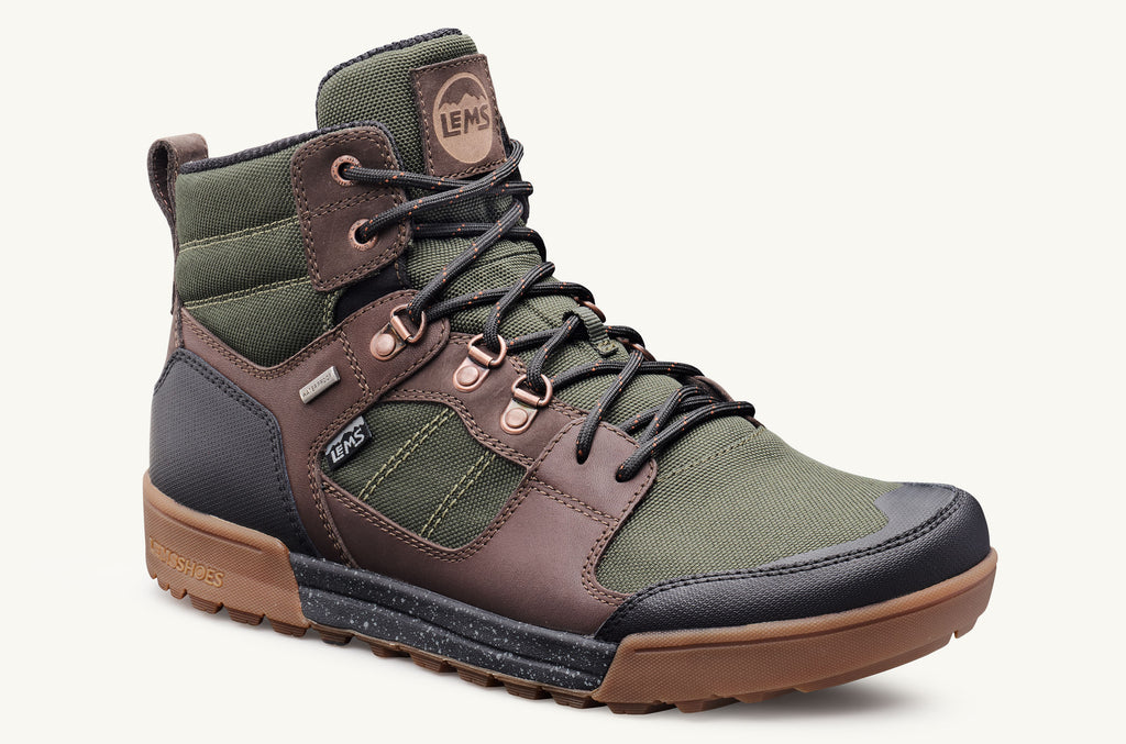 Men's Lems Boots Waterproof Outlander Olive Brown | CHT2840DD