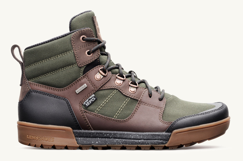 Men's Lems Boots Waterproof Outlander Olive Brown | CHT2840DD