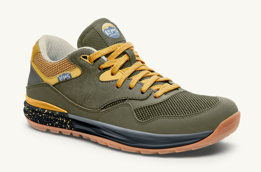 Men's Lems Sneakers Trailhead Olive Yellow | FXH7362SK