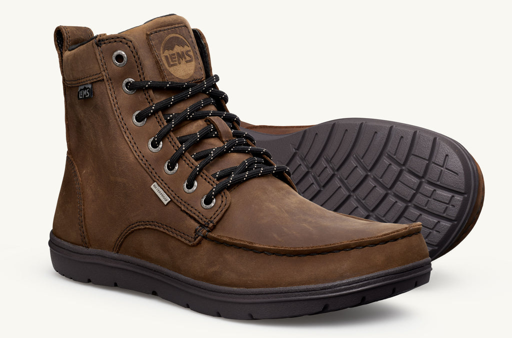 Women's Lems Boots Waterproof Boulder Dark Brown | MWL225BT